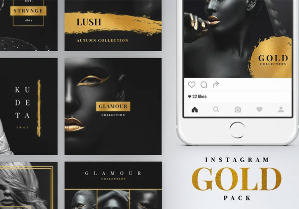 Instagram Gold Pack Banner Template