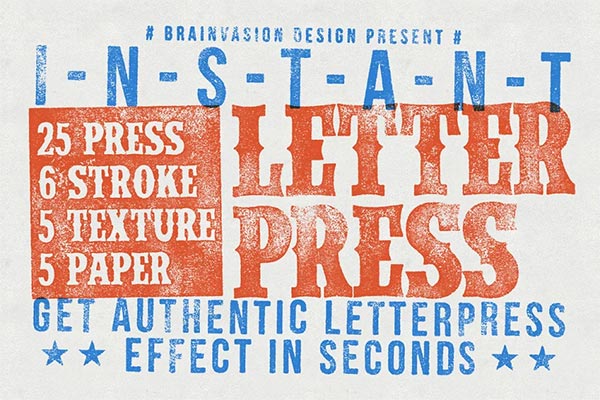 Instant Letterpress PSD Action
