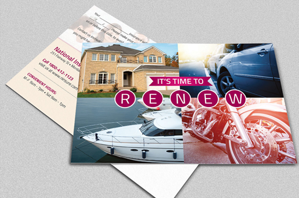 Insurance Renewal Postcard Template