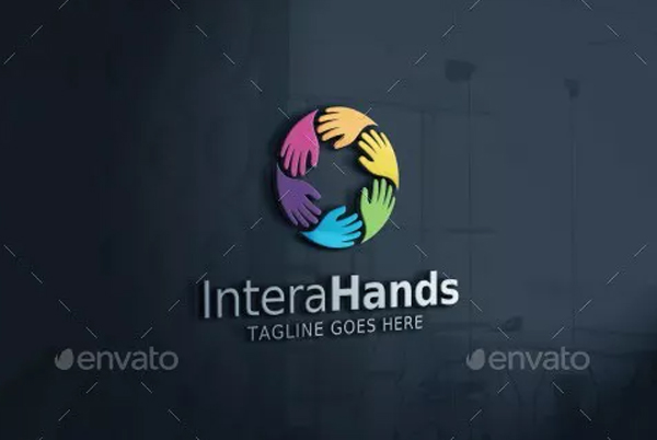 Interaction Hands Logo Template