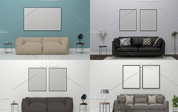 Interior Living Room Mockup Bundle