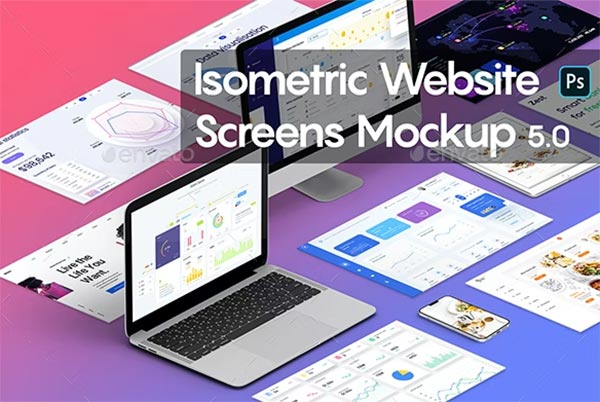 Isometric Website Mockup