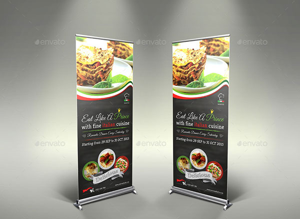 Italian Restaurant Signage Roll Up Template