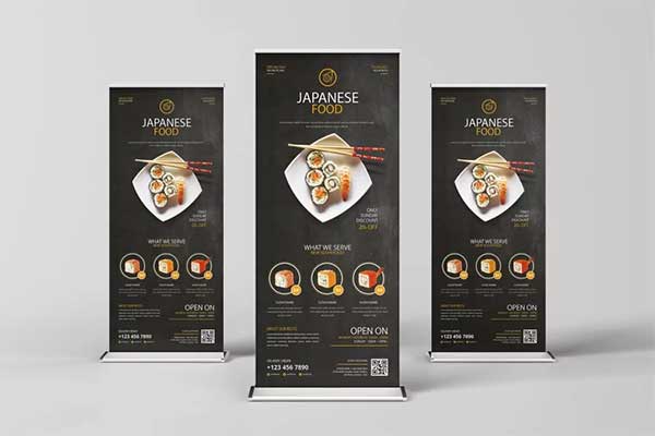 Japanese Food Roll-up Banner Signage