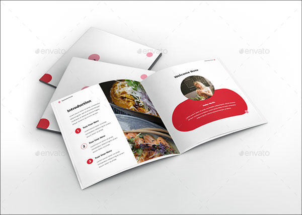 Japanese Food Square Brochure Template