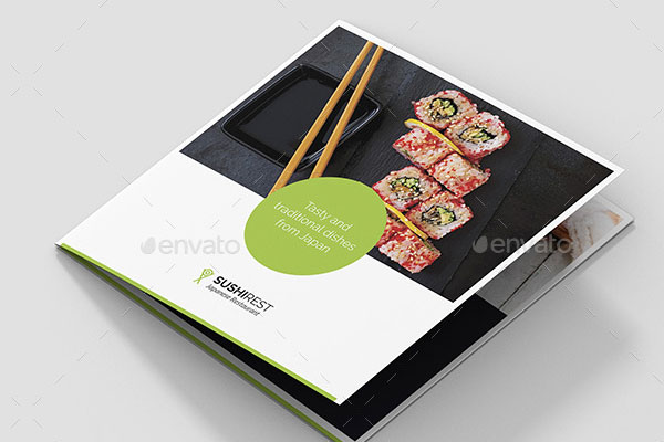 Japanese Food Sushi Square Brochure