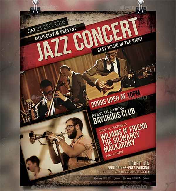 Jazz Concert Flyer & Poster Design