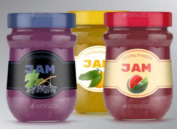 Jelly Jam Honey Jars PSD Mockup