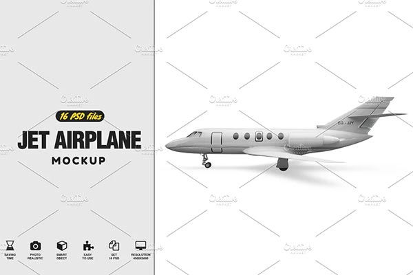 Jet Airplane Advertising Print Mockup