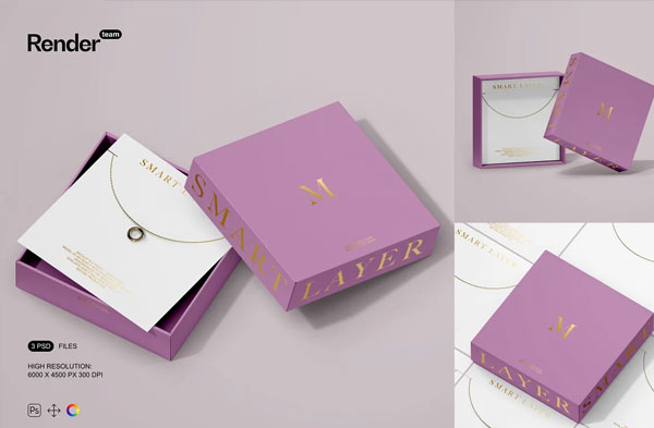 Jewelry Box PSD Mockup Set