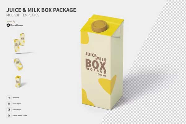 Juice & Milk Box - Product Mockups