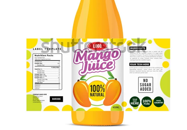 Juice Package Label Template