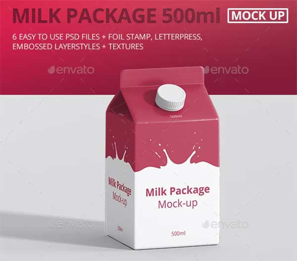 Juice or Milk Mockup Carton Box