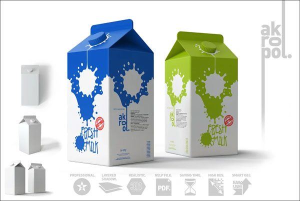 Juice/Milk Carton Packaging Mockups