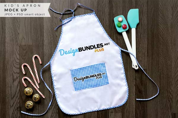 Kid's Apron Mockup For Christmas