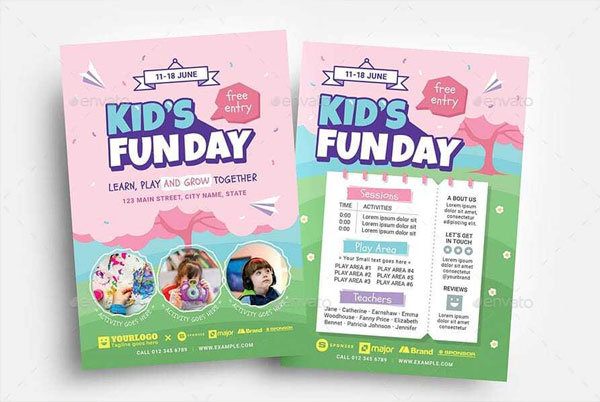 Kid's Nursery Fun Day Flyer Template