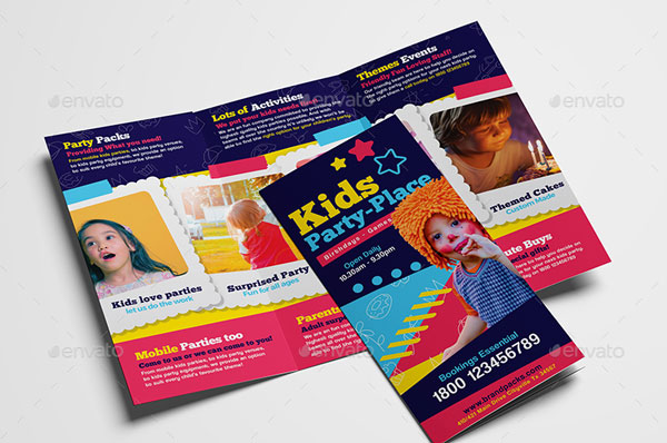 Kid's Party Tri-Fold Brochure Template