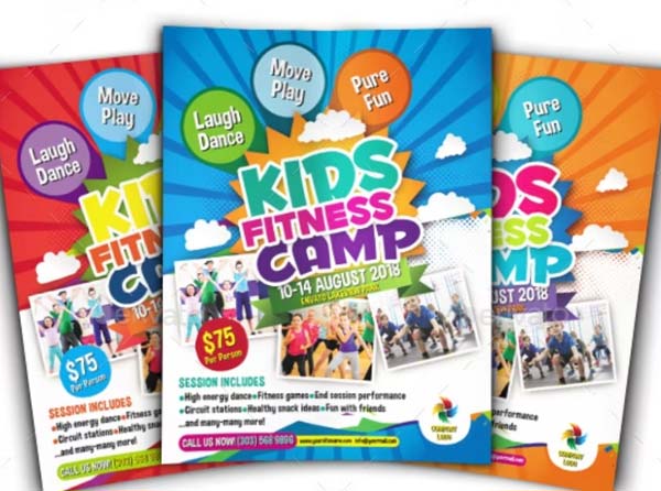 Kids Activities Fitness Camp Flyer Template