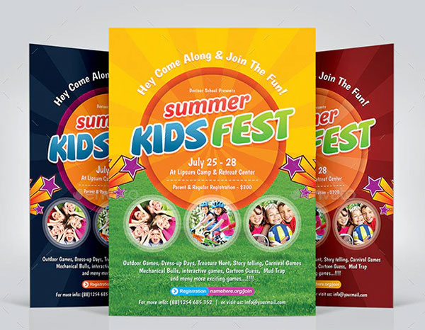 Kids Activities Summer Camp Flyer Template