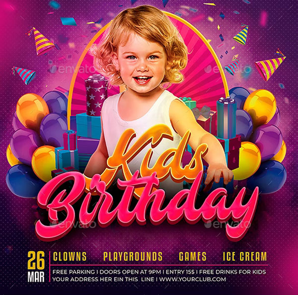 Kids Birthday Event Flyer