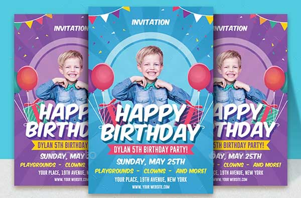 Kids Birthday Flyer Template