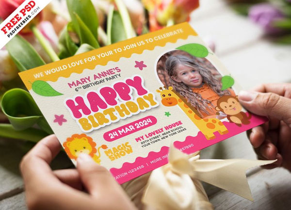 Kids Birthday PSD Flyer For Free Download