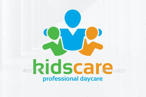 Kids Care Logo Design Template