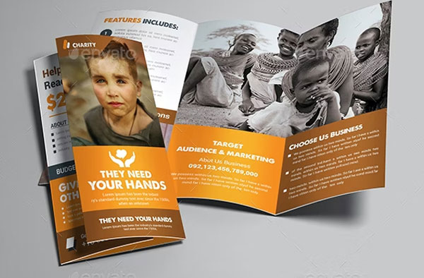 Kids Charity Fundraisers Trifold Brochure
