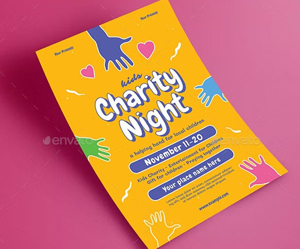 Kids Charity Night Event Flyer