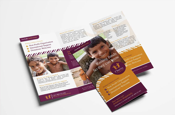 Kids Charity Trifold Brochure Template
