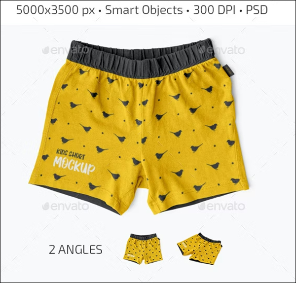 Kids Cotton Shorts Mockup Set
