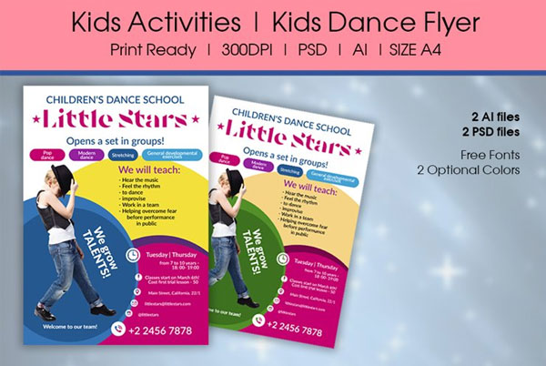 Kids Dance Activities Flyer