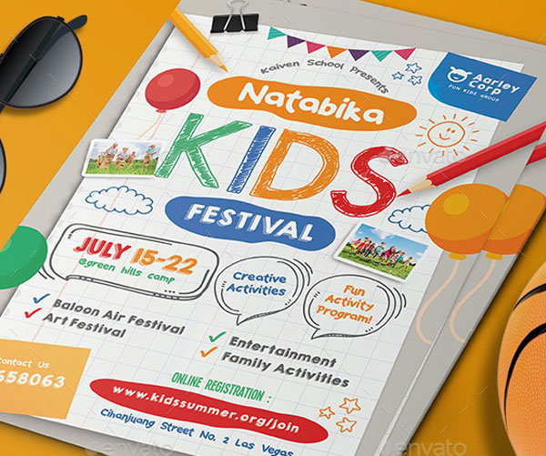 Kids Festival Flyer Editable Template