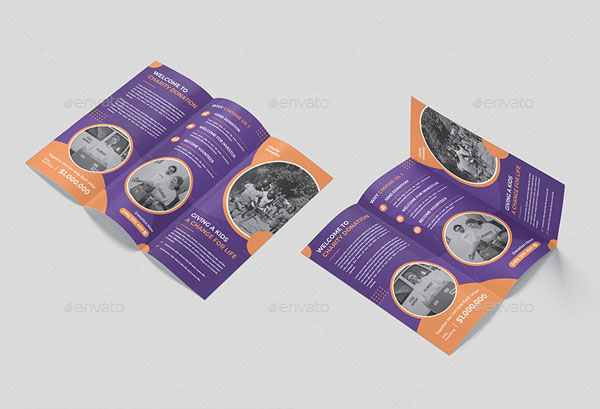Kids Foundation Charity Trifold Brochure Template