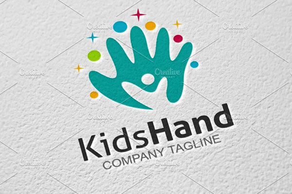 Kids Hand Logo Template