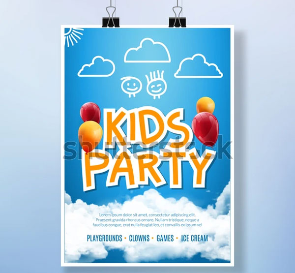 Kids Party Event Flyer Design