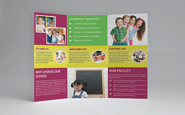 Kids School Admission Trifold Brochure