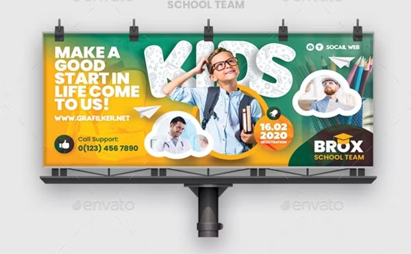 Kids School Billboard Design Templates