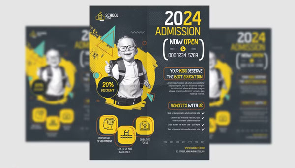 Kids School Flyer Editable Template