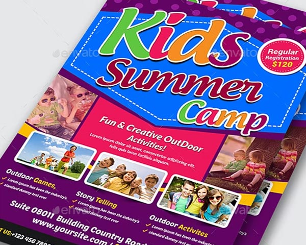 Kids Summer Activity Flyer Printable Template