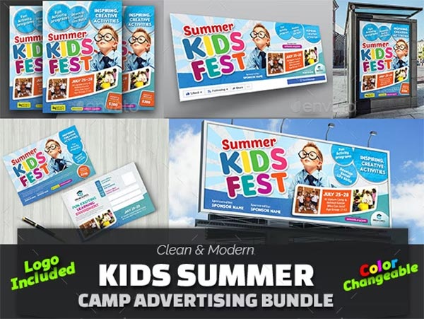 Kids Summer Camp Advertising Bundle Templates