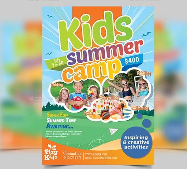 Kids Summer Camp Flyer Printable Template