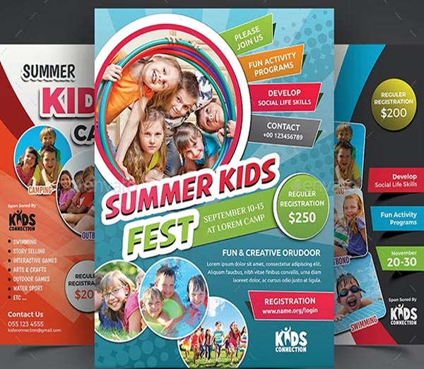 Kids Summer Camp Flyers Bundle