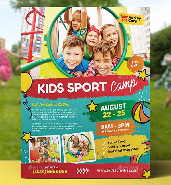 Kids Summer Fun Camp Flyer Template