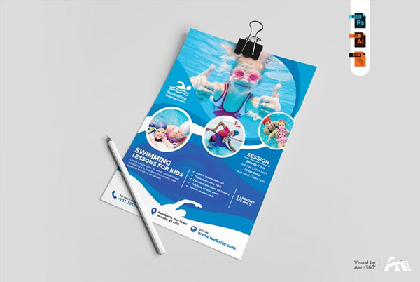 Kids Swimming Lessons Activities Flyer