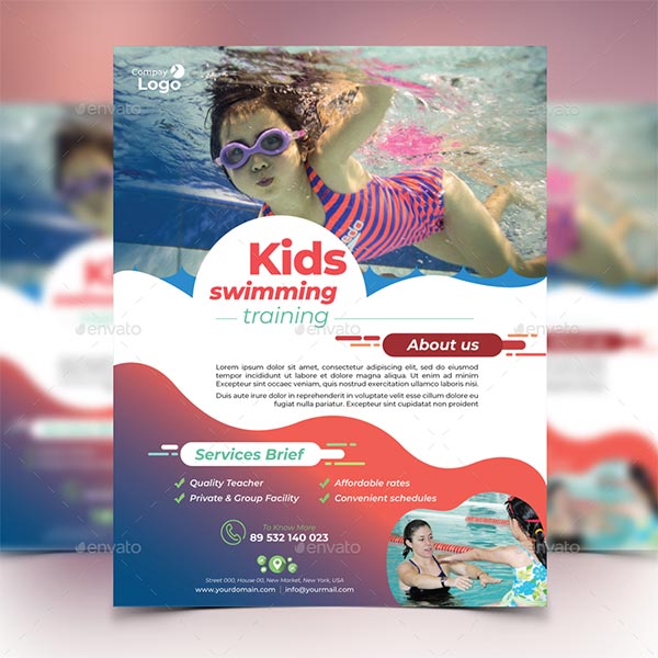 Kids Swimming Training Flyer