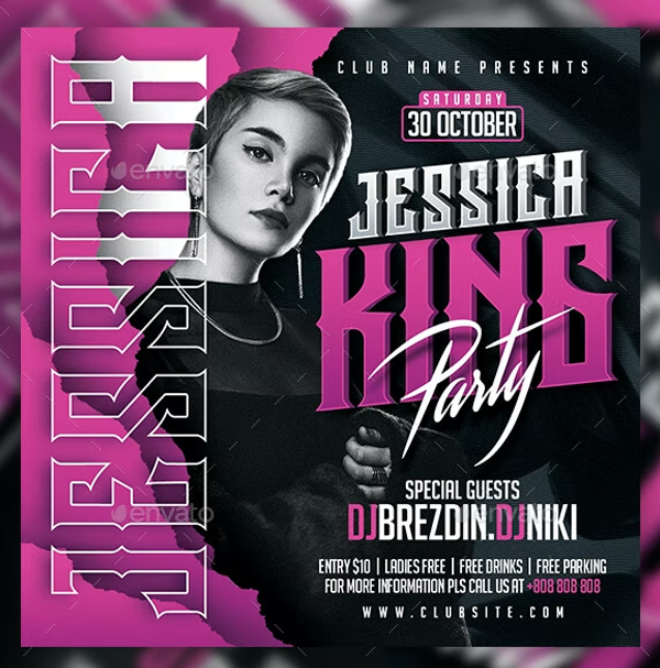 King Party Female Dj Flyer