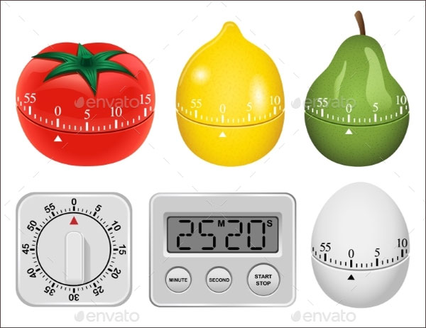 Kitchen Timer Mockup Set Realistic