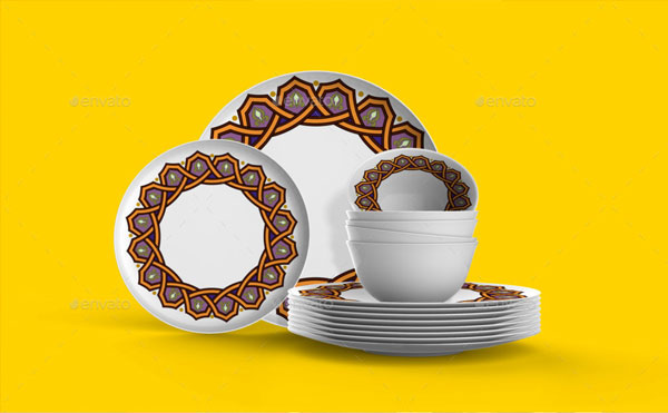 Kitchen Utensils Dishes Mockup