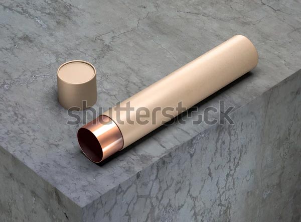Kraft Paper Tube Case Mockup Design